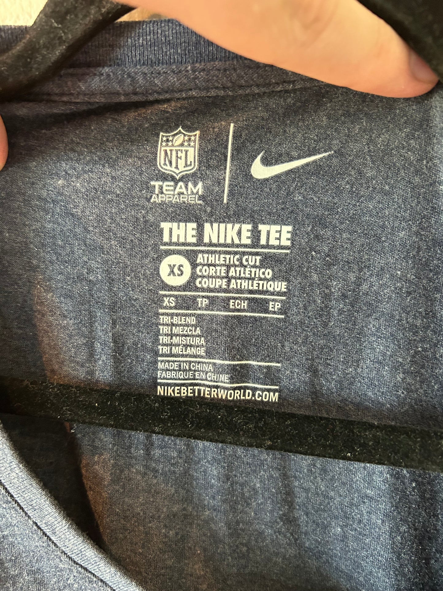 Top Short Sleeve By Nike In Blue, Size: Xs