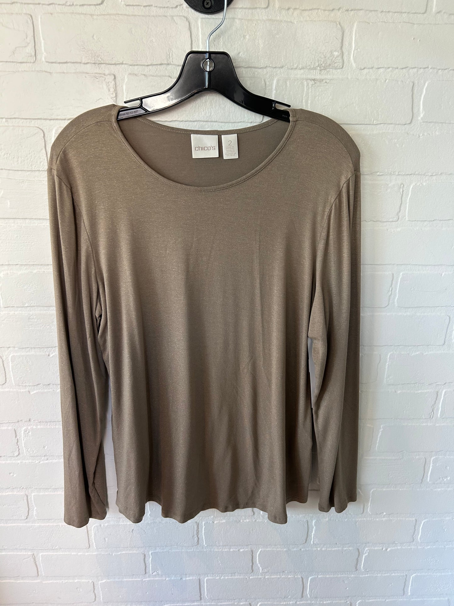 Top Long Sleeve By Chicos In Gold, Size: L