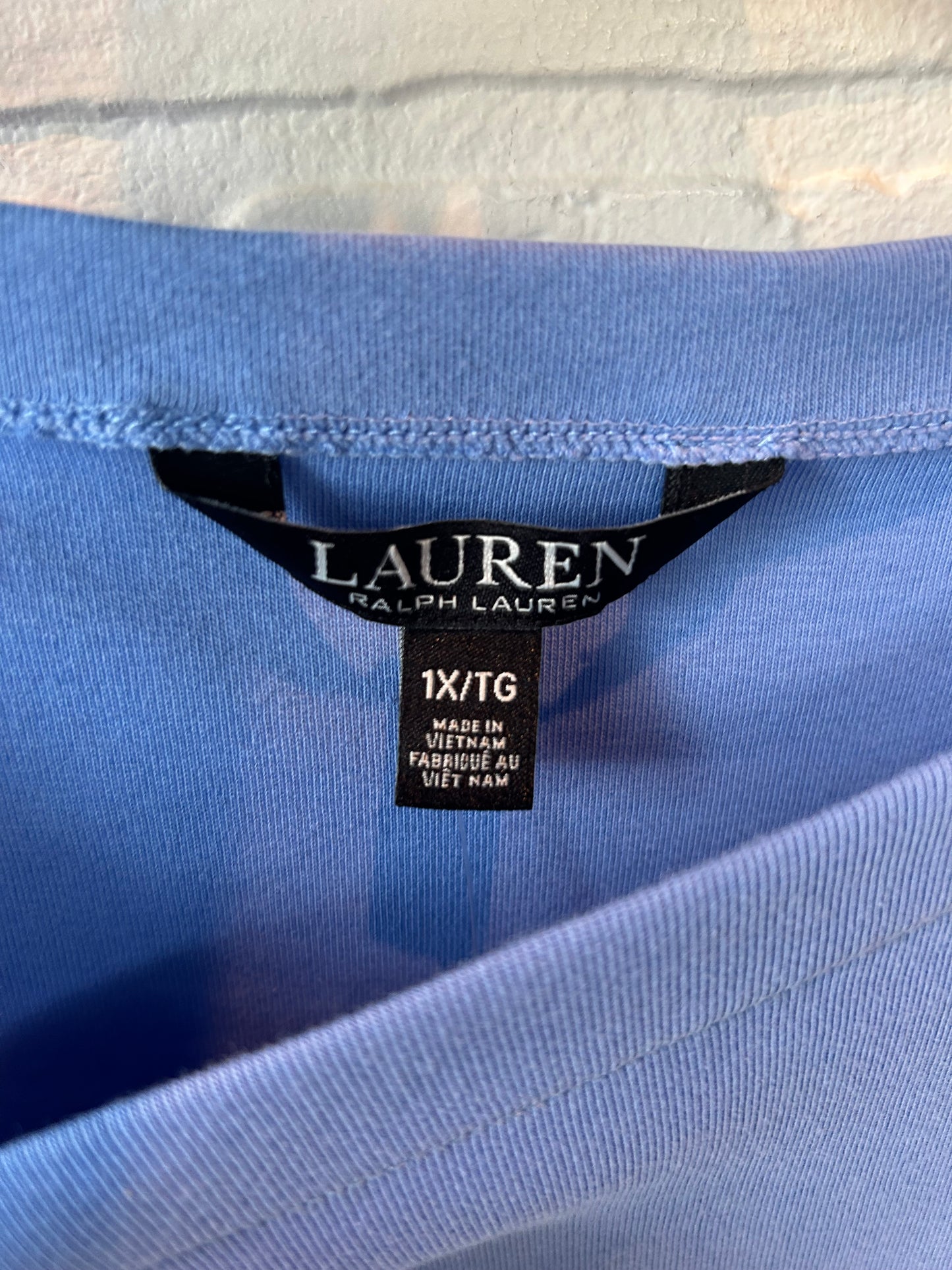 Top 3/4 Sleeve By Lauren By Ralph Lauren In Blue, Size: 1x