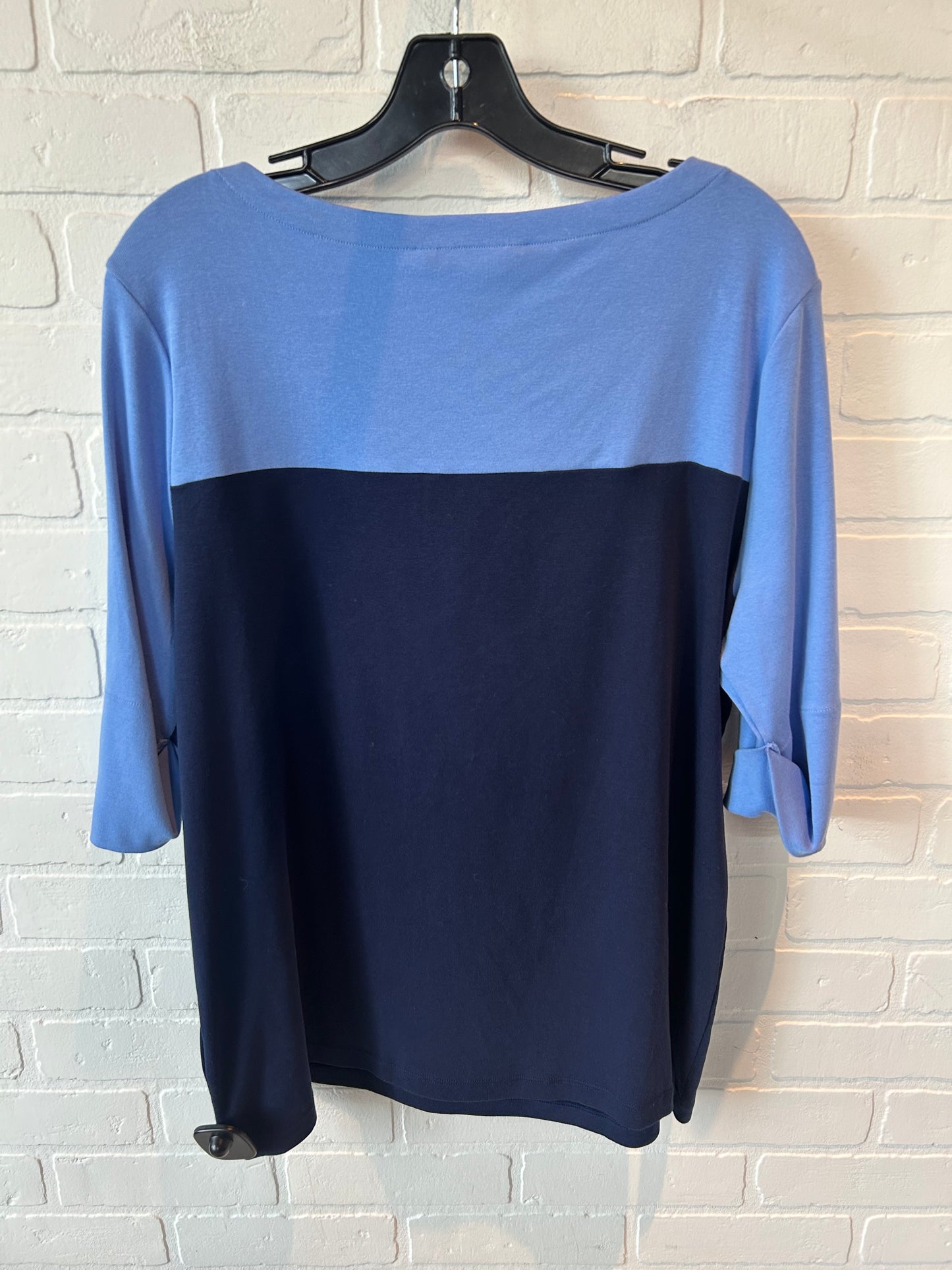 Top 3/4 Sleeve By Lauren By Ralph Lauren In Blue, Size: 1x