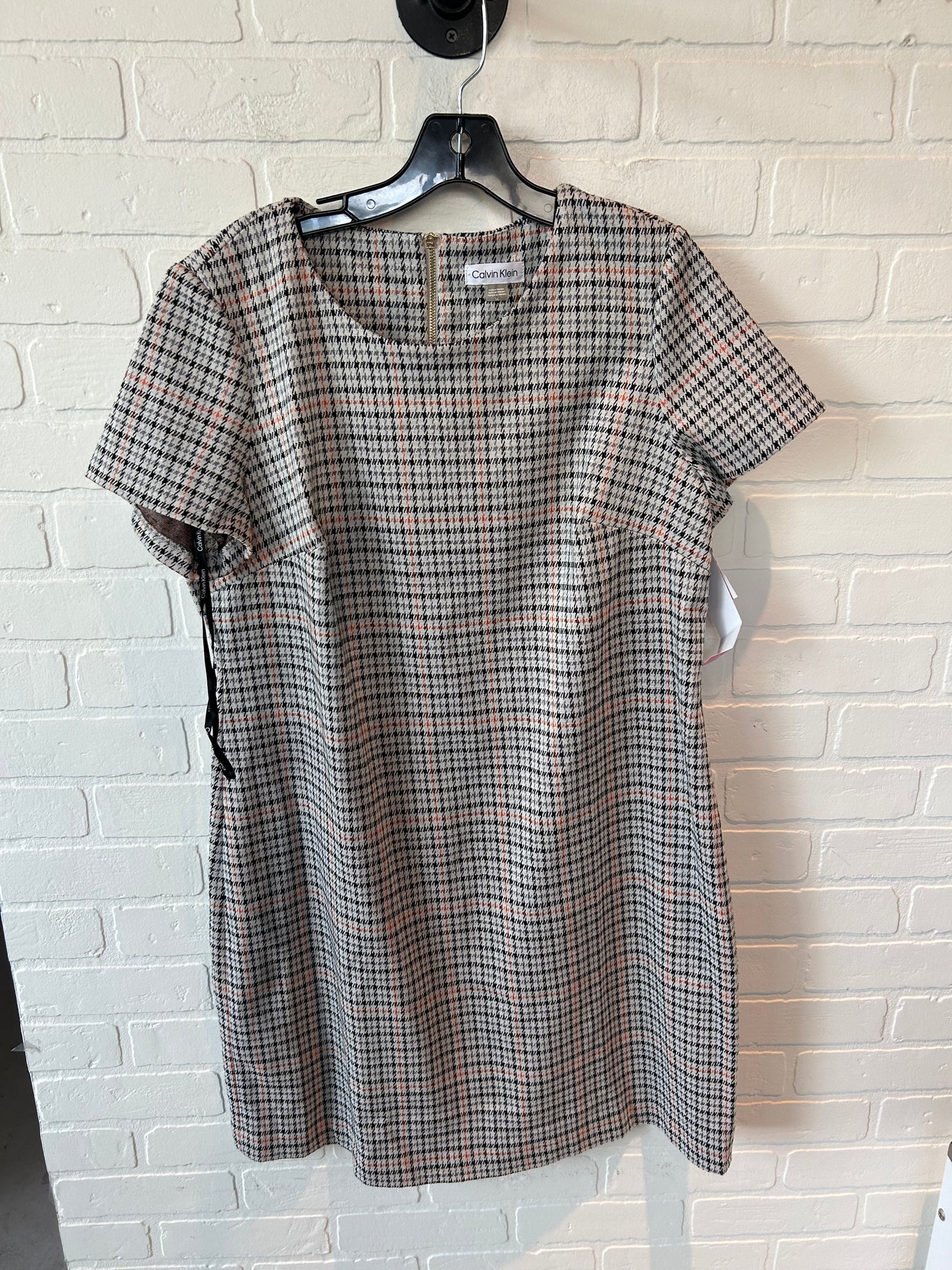 Dress Work By Calvin Klein In Grey & Orange, Size: Xl