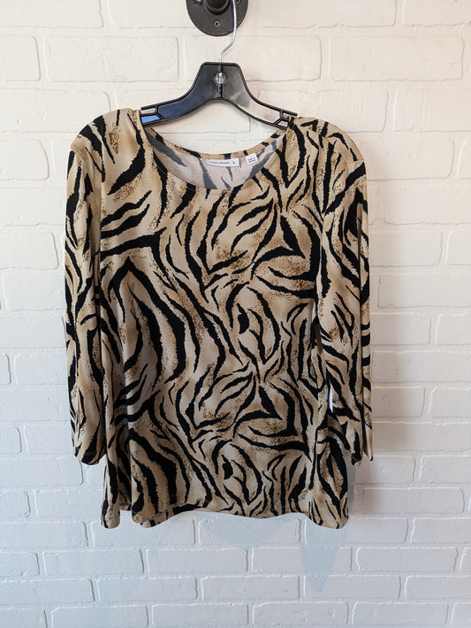 Top 3/4 Sleeve By Susan Graver In Animal Print, Size: L