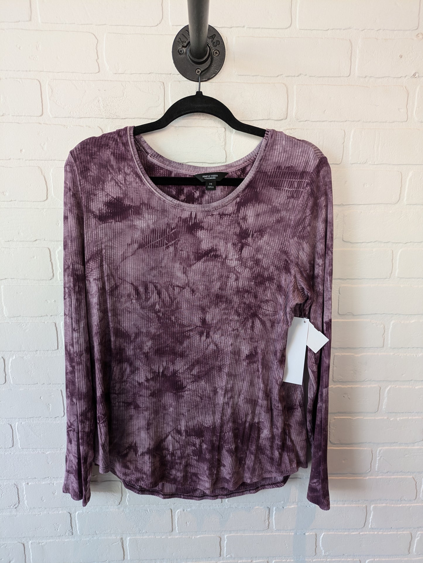 Top Long Sleeve By Simply Vera In Purple, Size: M