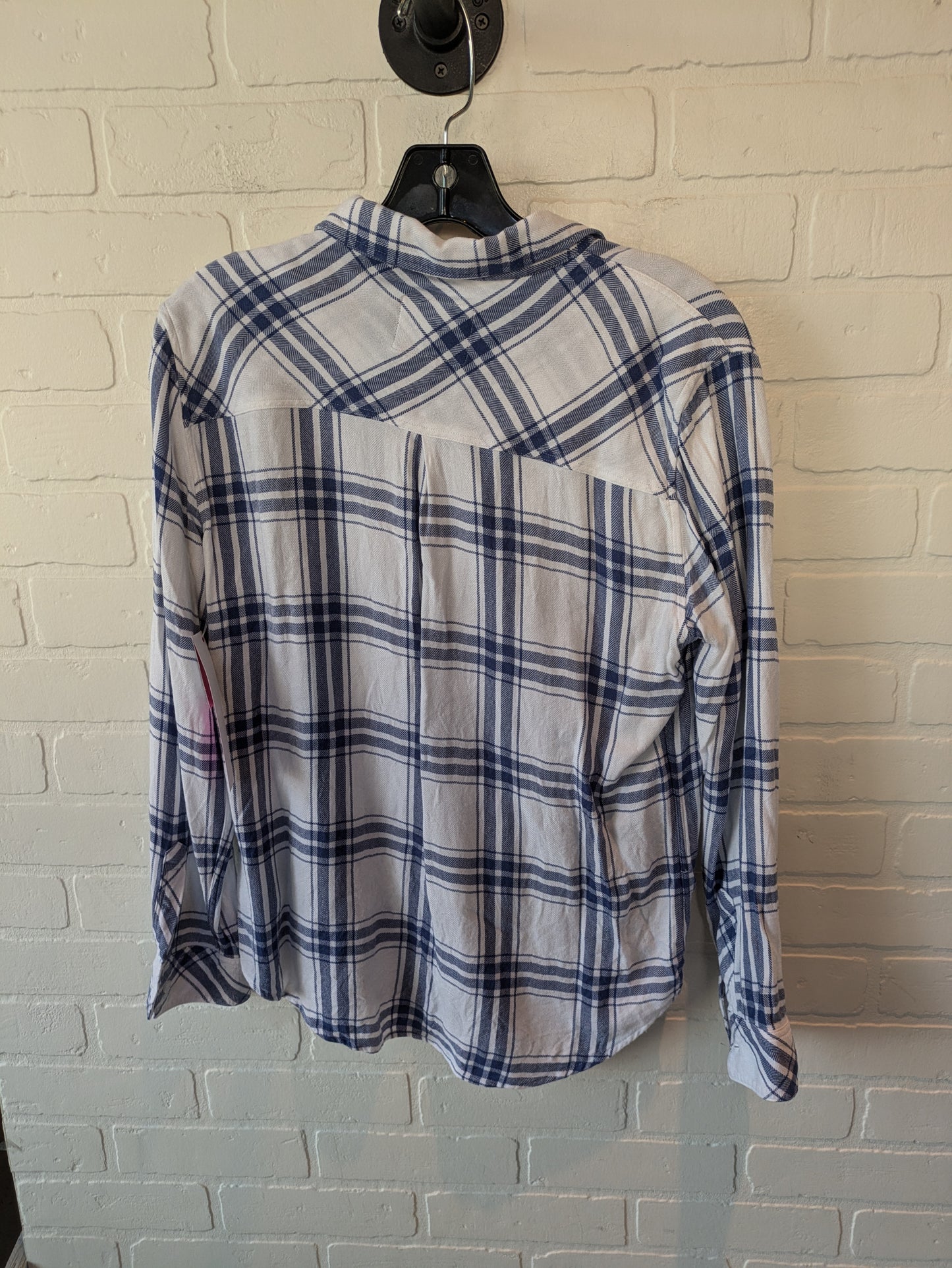 Top Long Sleeve By Rails In Blue & White, Size: M