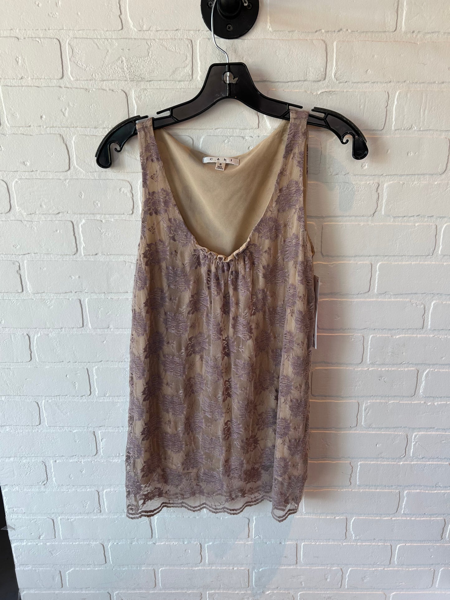 Top Sleeveless By Cabi In Purple & Tan, Size: S