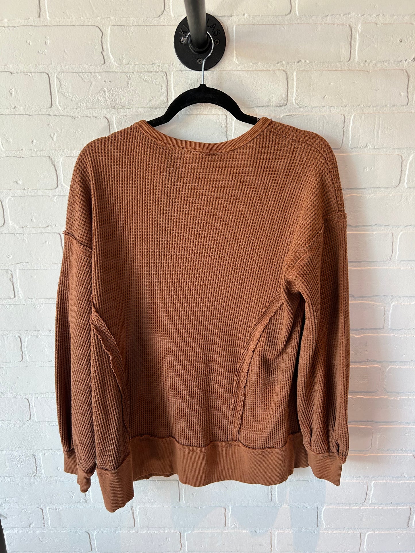 Top Long Sleeve By Cmc In Brown, Size: S