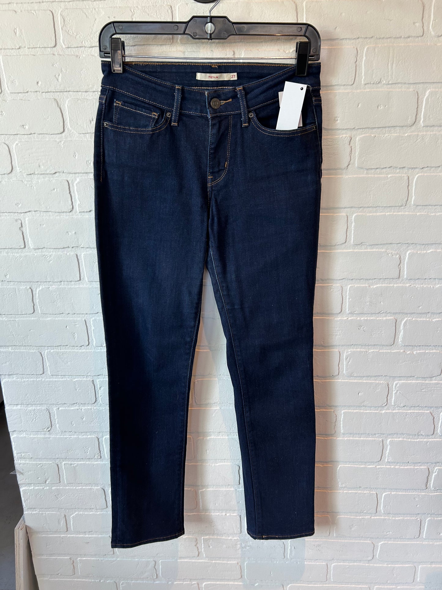 Jeans Straight By Levis In Blue Denim, Size: 4