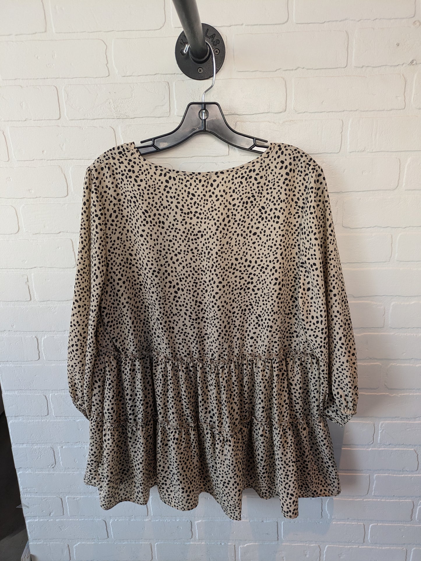 Top Long Sleeve By Oddi In Black & Cream, Size: L