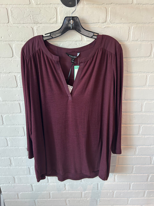 Tunic Long Sleeve By 41 Hawthorn In Red, Size: 2x