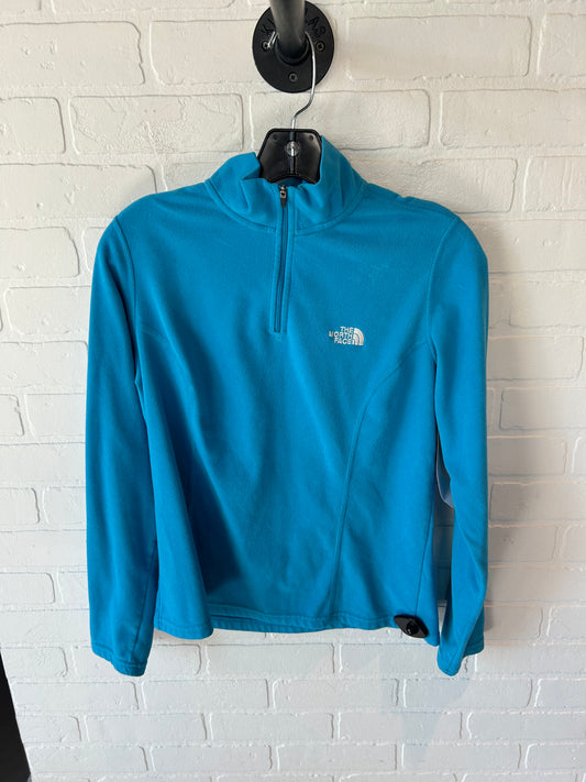 Athletic Top Long Sleeve Collar By The North Face In Blue, Size: M