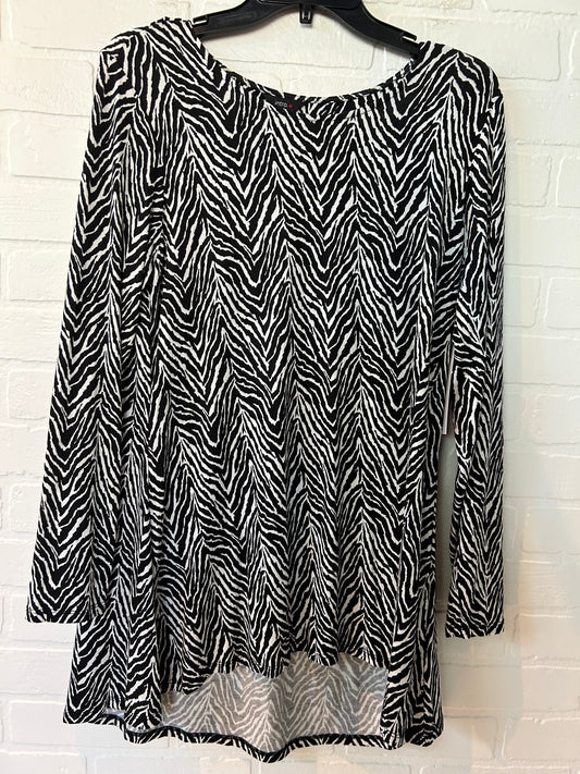 Tunic Long Sleeve By Intro In Black & White, Size: M