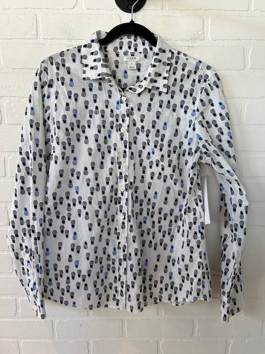 Top Long Sleeve By J. Crew In Black & White, Size: M