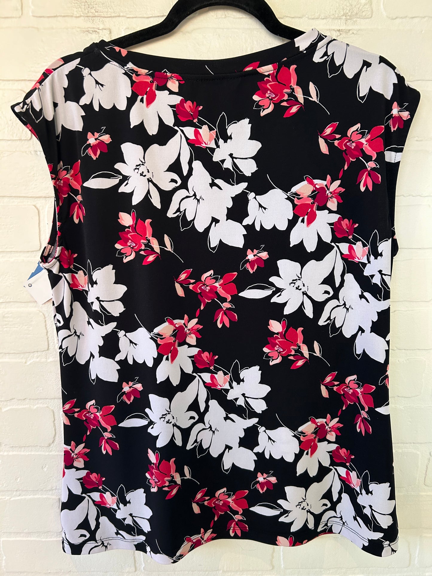 Top Sleeveless By Liz Claiborne In Black & Pink, Size: L