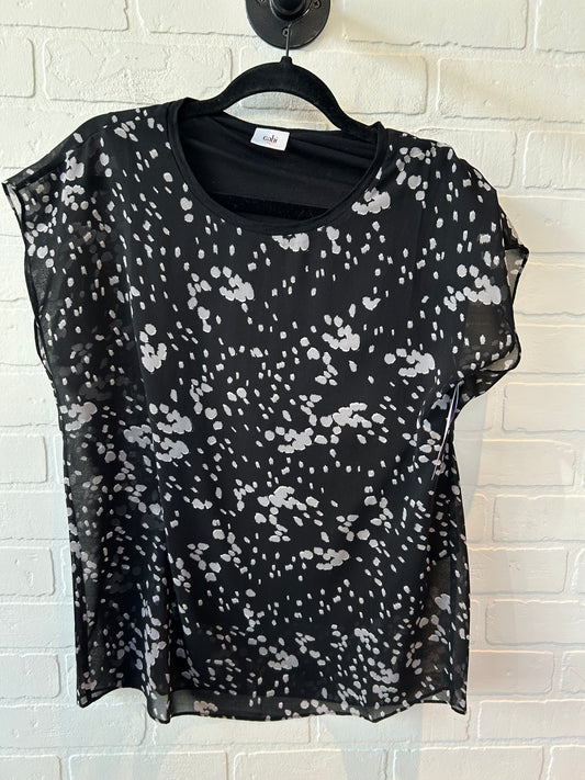 Top Short Sleeve By Cabi In Black & Grey, Size: Xs