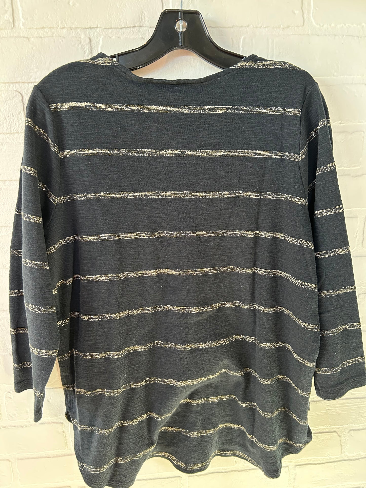 Top Long Sleeve By Tommy Bahama In Black & Gold, Size: Xl