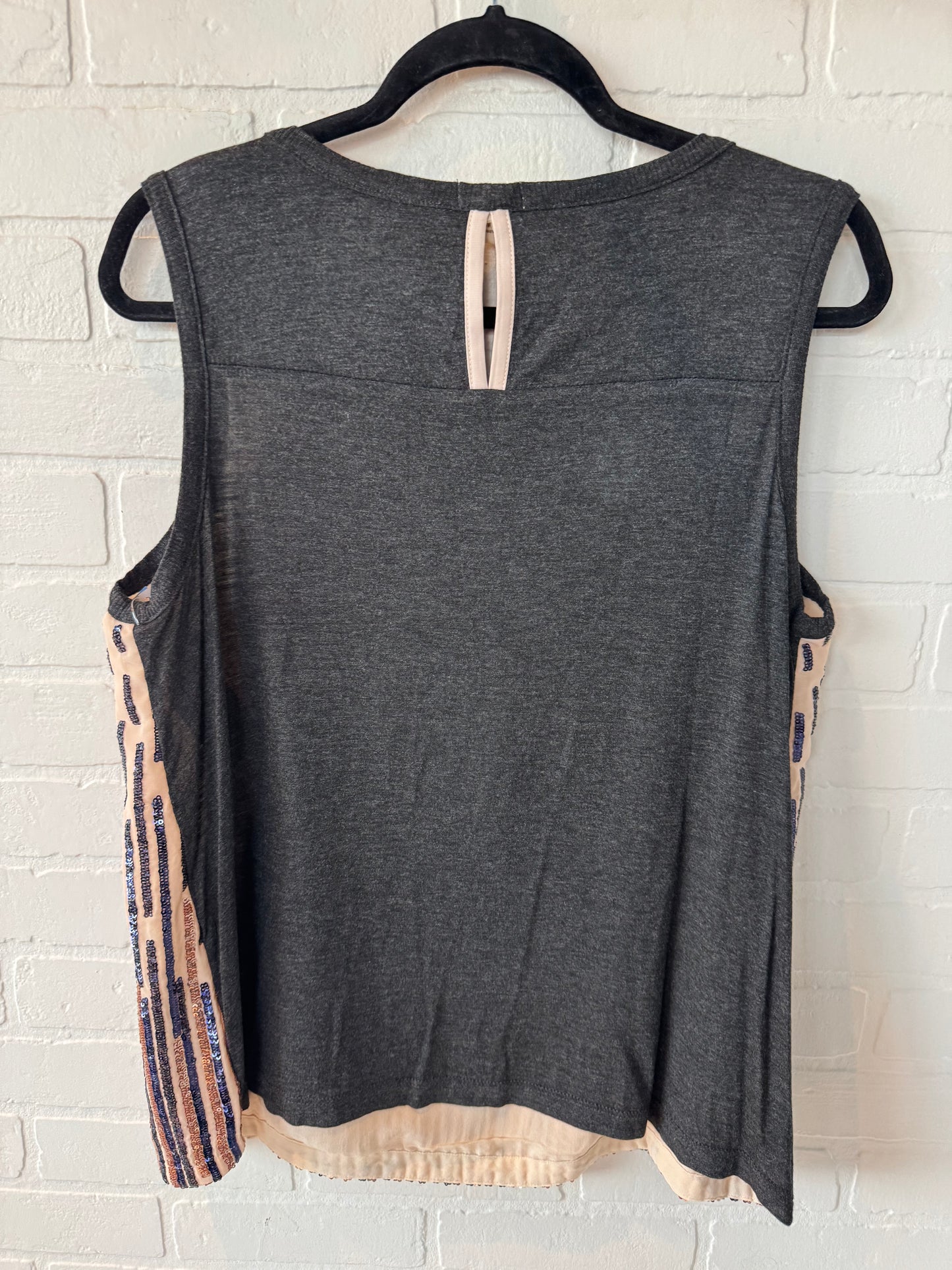 Top Sleeveless By Tiny In Black & Orange, Size: L