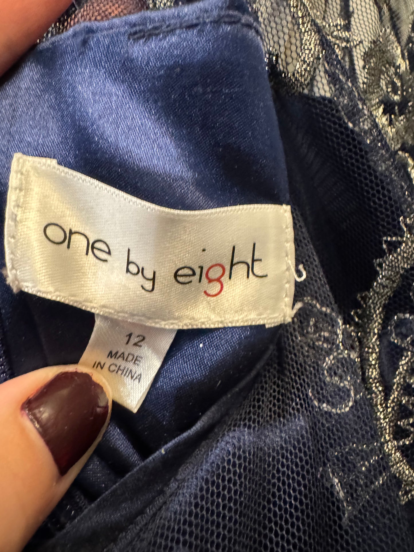 Dress Casual Midi By ONE BY EIGHT In Blue & Silver, Size: L