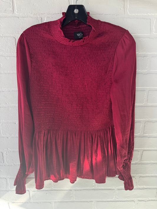 Top Long Sleeve By Vici In Red, Size: M