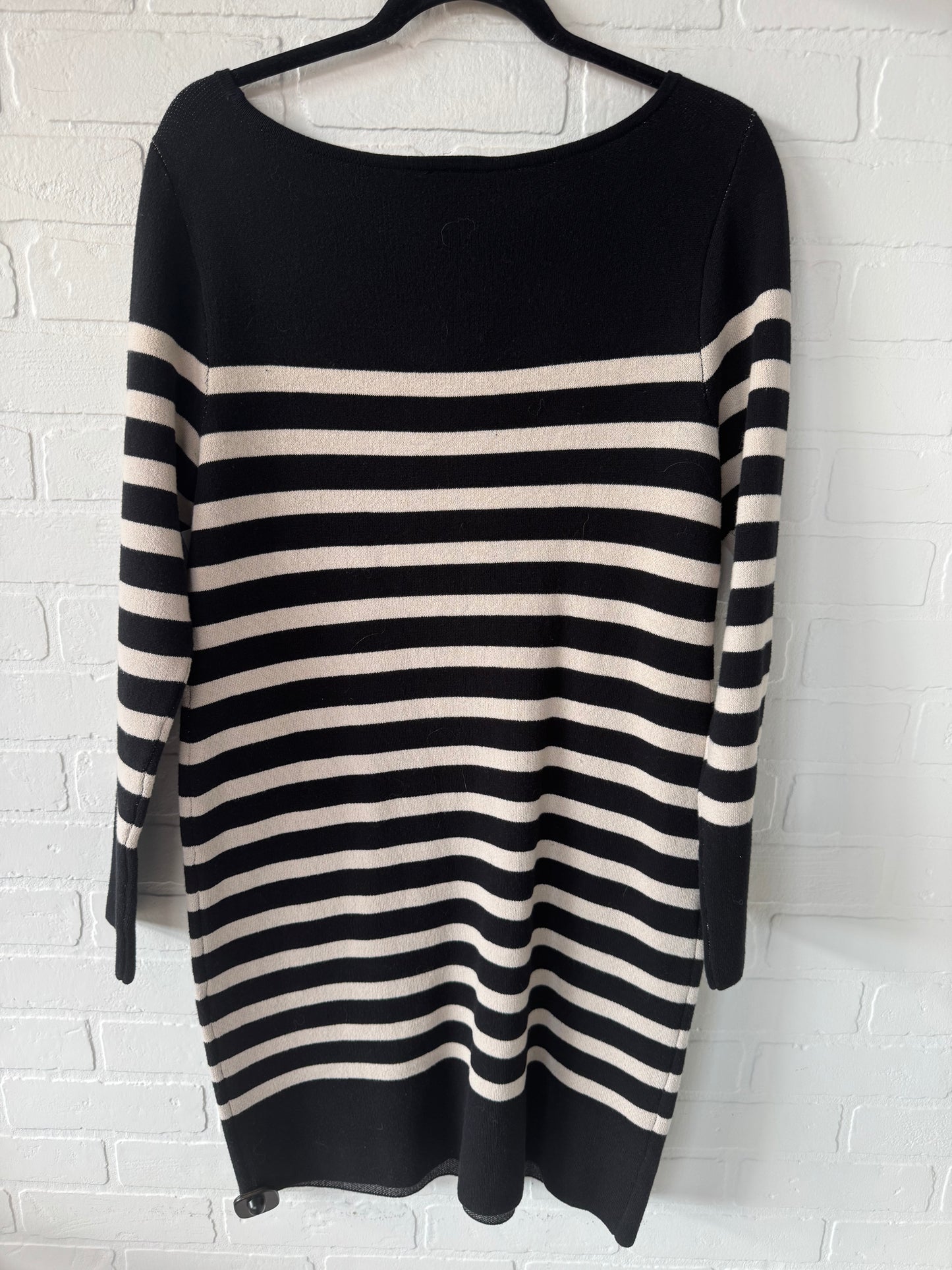 Dress Sweater By Ann Taylor In Black & Tan, Size: L