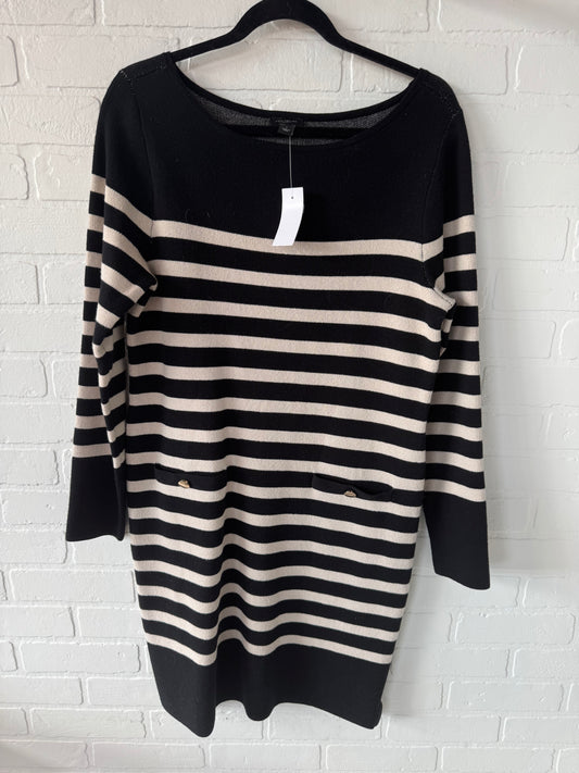 Dress Sweater By Ann Taylor In Black & Tan, Size: L