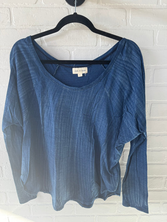 Top Long Sleeve By Cloth & Stone In Blue, Size: L