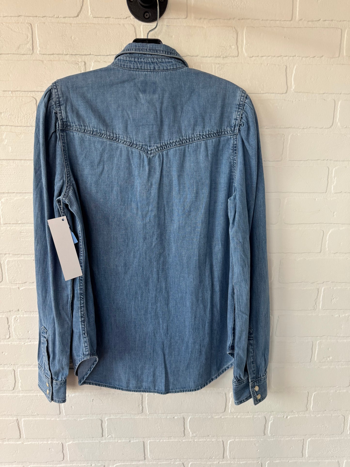 Top Long Sleeve By Gap In Blue Denim, Size: S