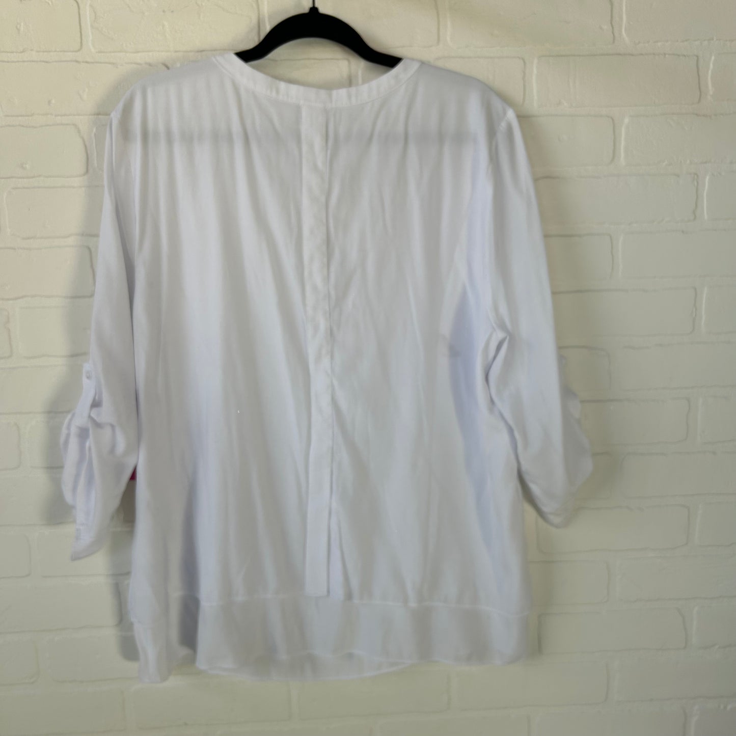 Tunic 3/4 Sleeve By Chicos In White, Size: Xl