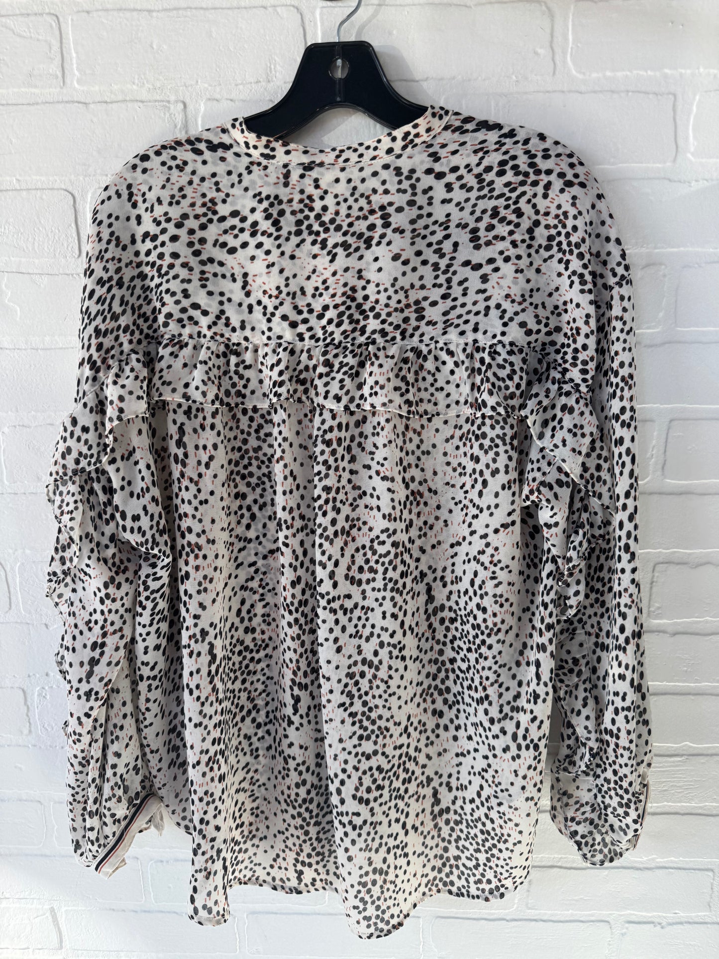 Top Long Sleeve By Max Studio In Black & Cream, Size: M