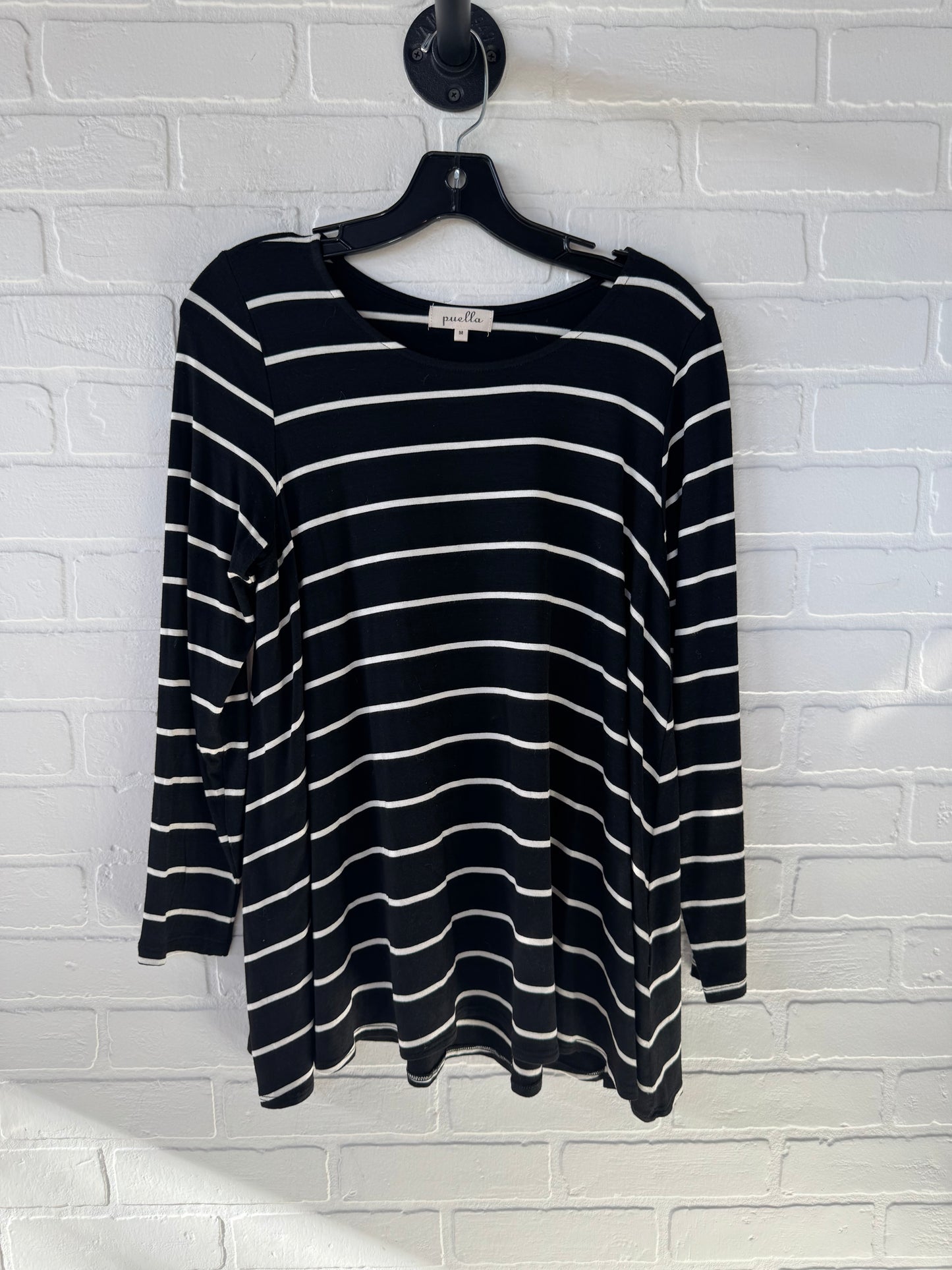 Top Long Sleeve By PUELLA In Black & Cream, Size: M