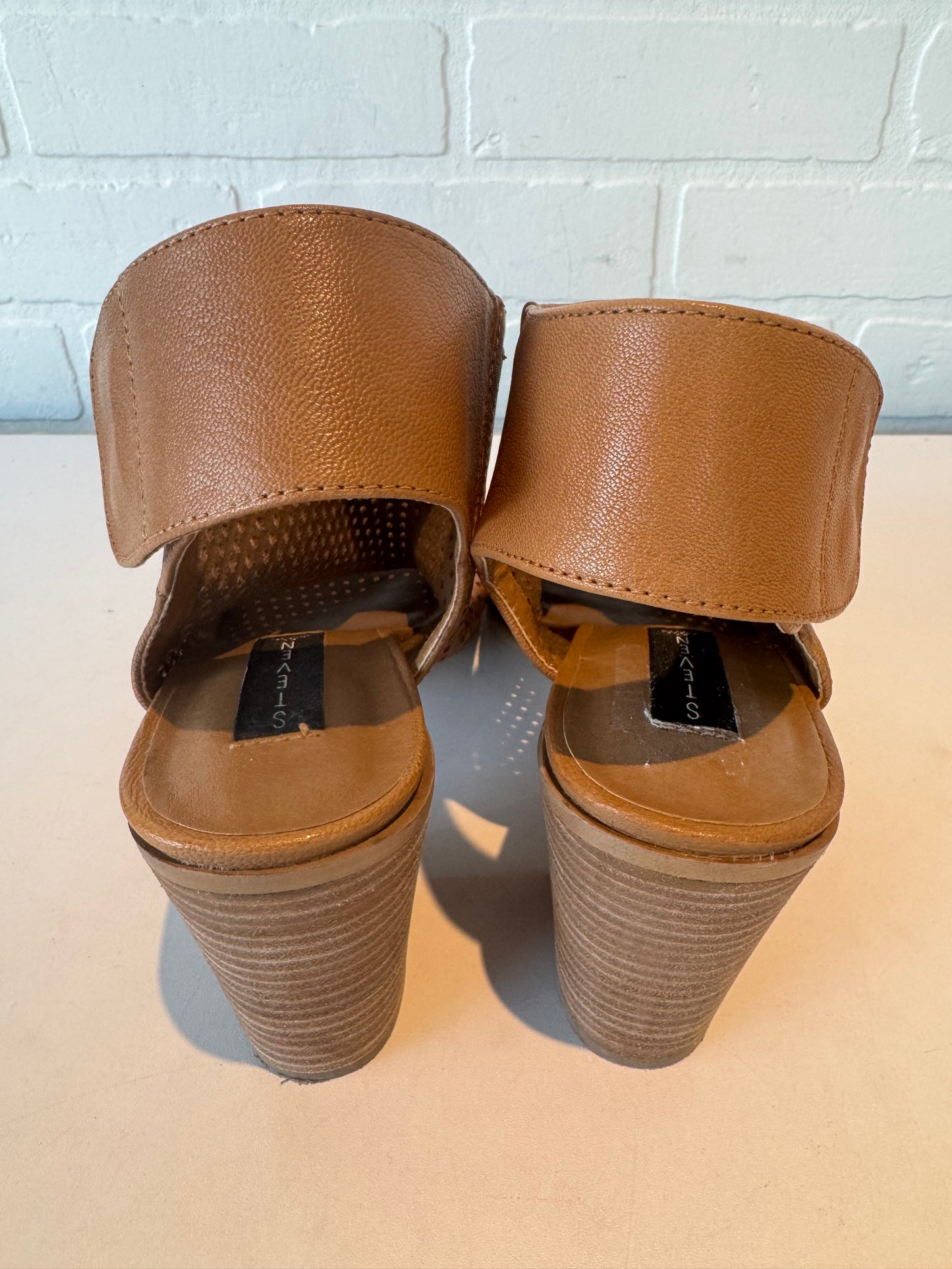 Sandals Heels Block By Steve Madden In Brown, Size: 9.5