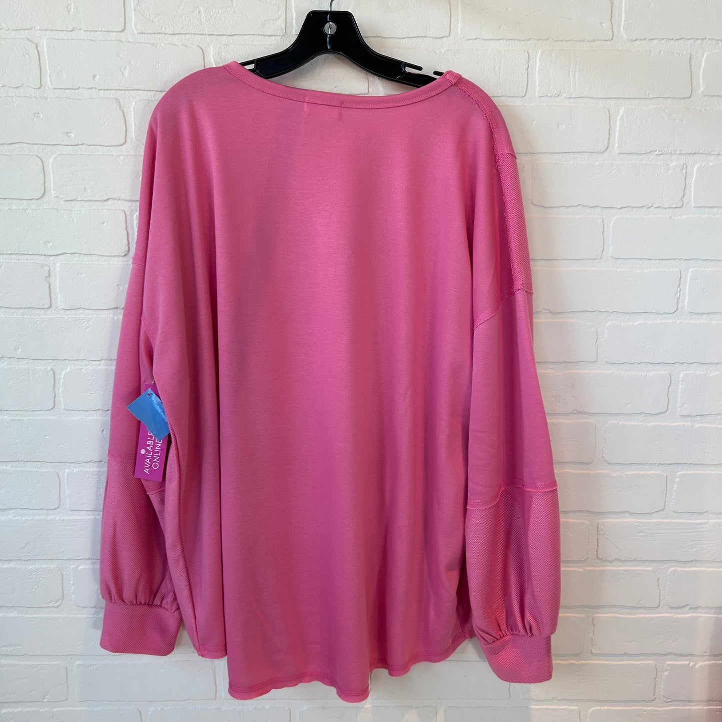 Top Long Sleeve By Pink Lily In Pink, Size: L