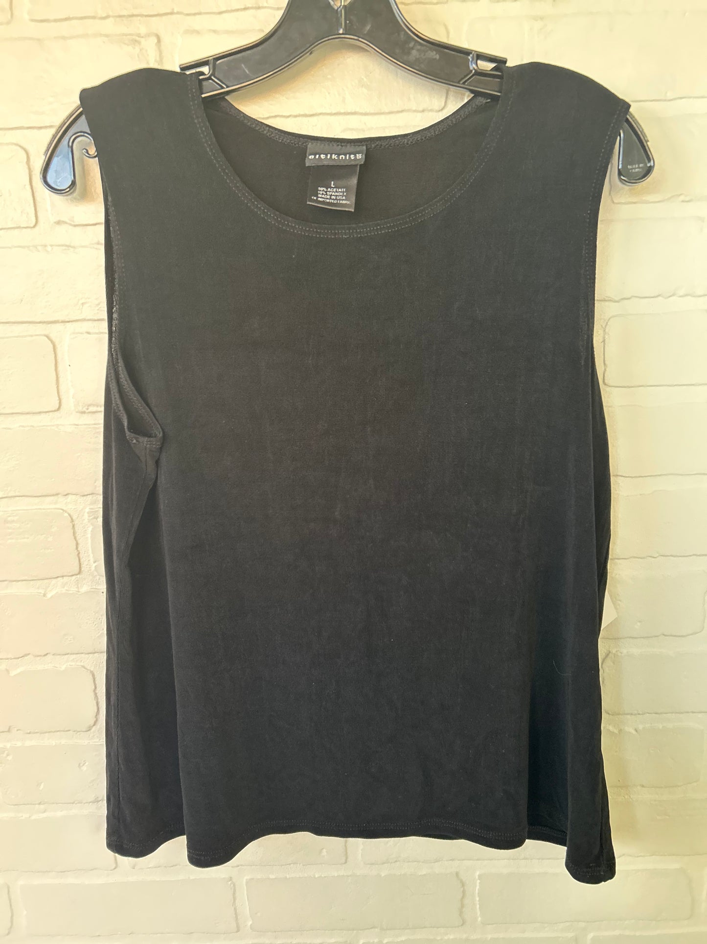 Top Sleeveless By Citiknits In Black, Size: L