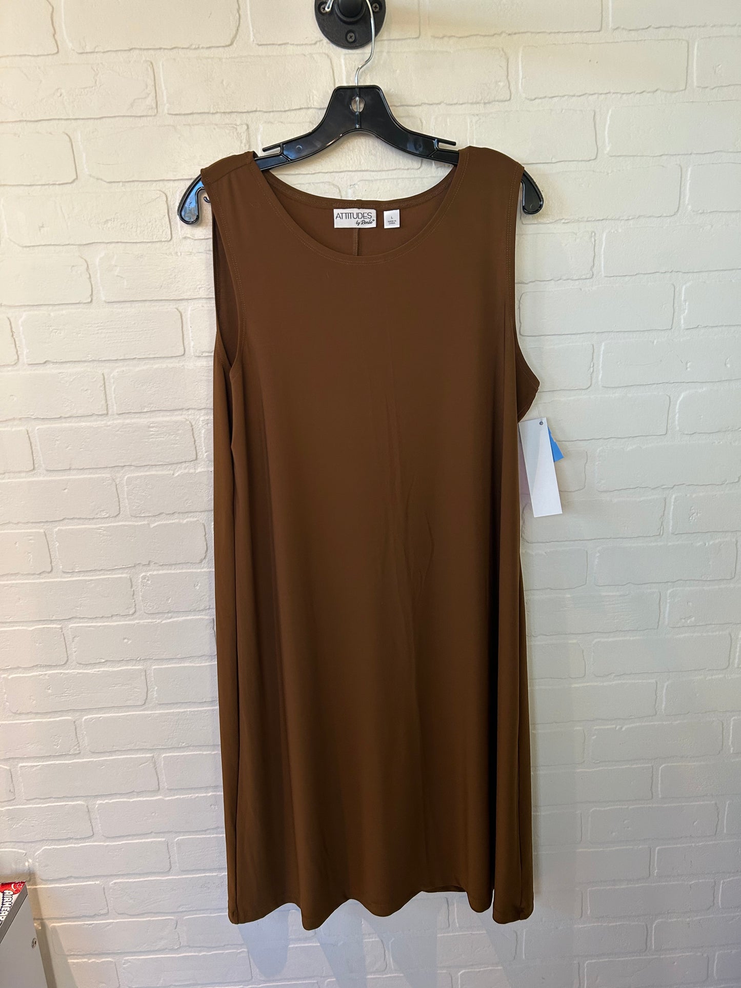 Dress Casual Midi By ATTITUDES BY RENEE In Brown, Size: L