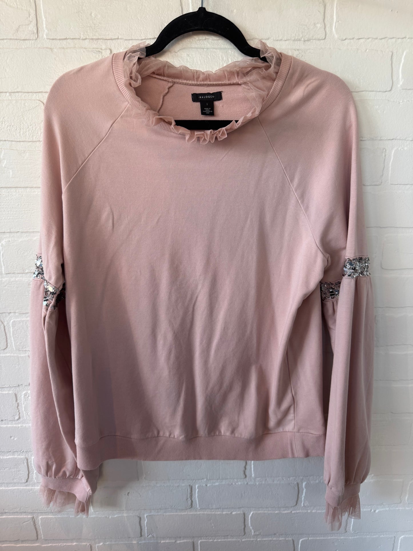 Top Long Sleeve By Halogen In Pink, Size: L