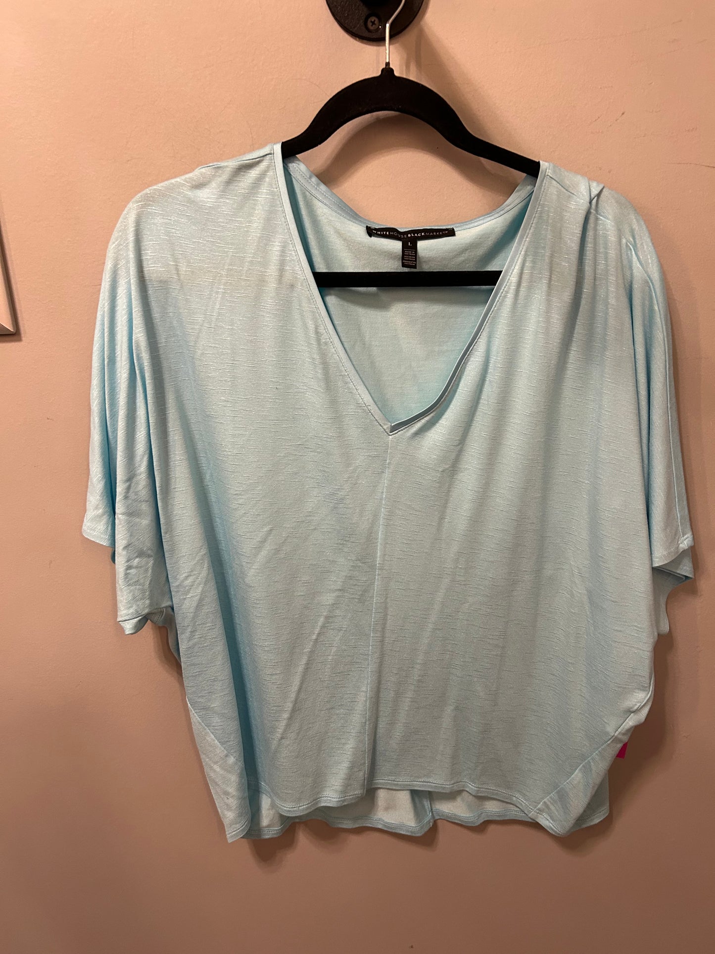 Top Short Sleeve By White House Black Market In Blue, Size: L