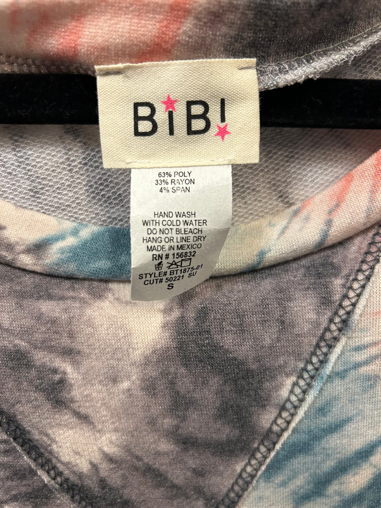 Top Long Sleeve By Bibi In Grey & Pink, Size: S