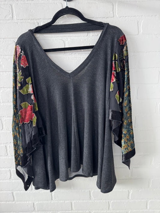 Tunic Long Sleeve By  BOHO JANE  In Black & Green, Size: S