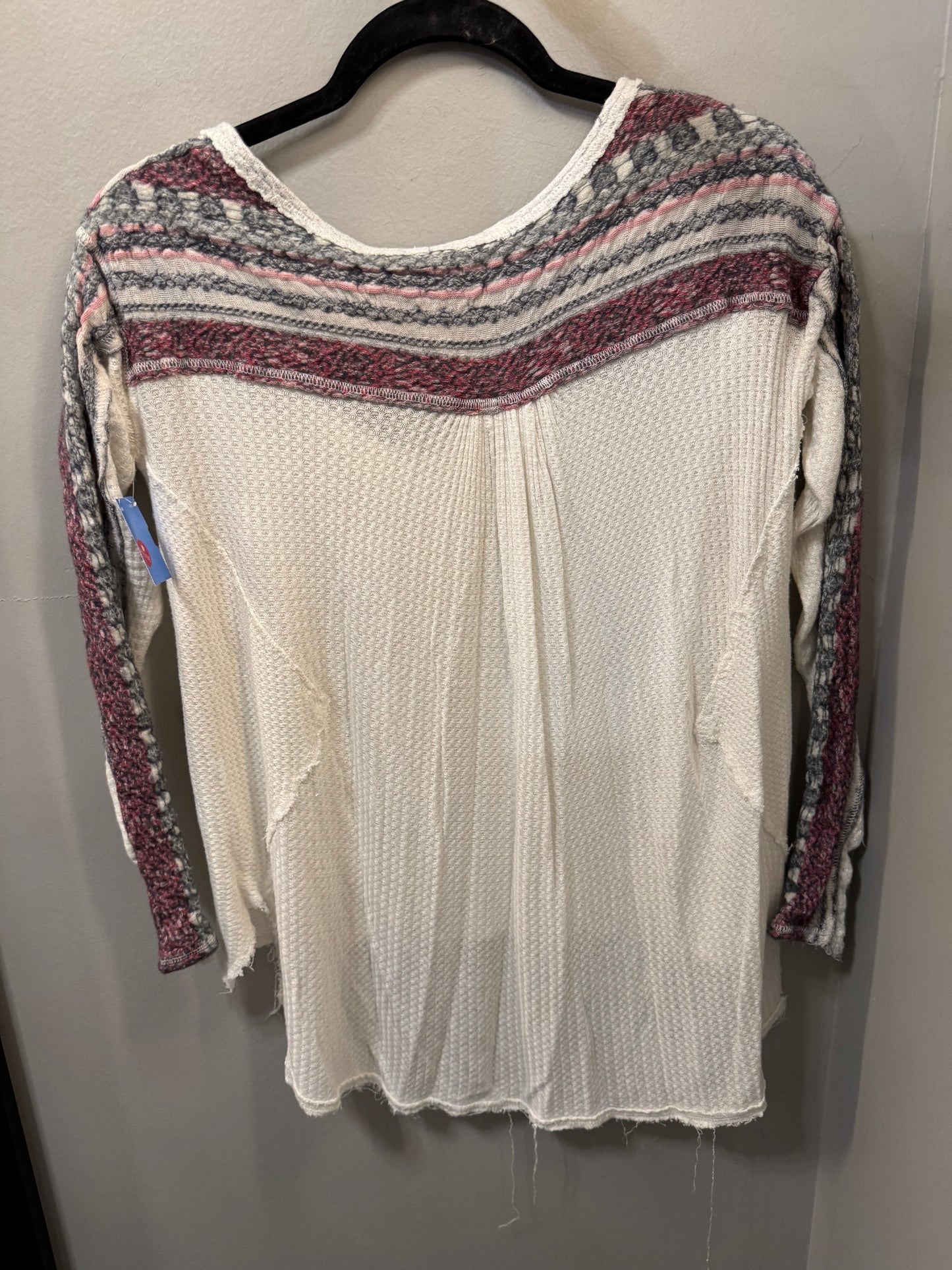 Top Long Sleeve By Free People In Red & White, Size: Xs