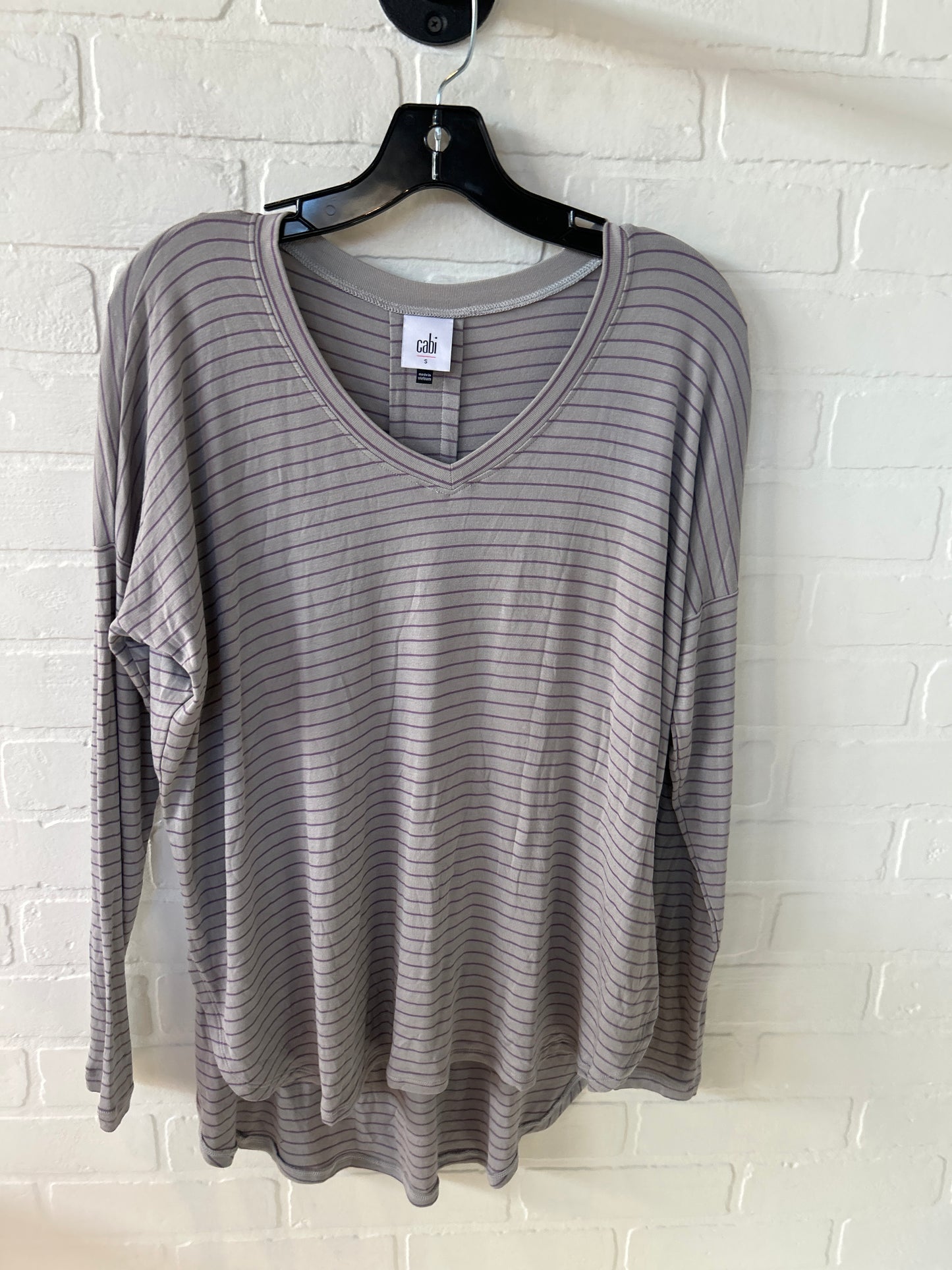 Top Long Sleeve By Cabi In Grey & Purple, Size: S