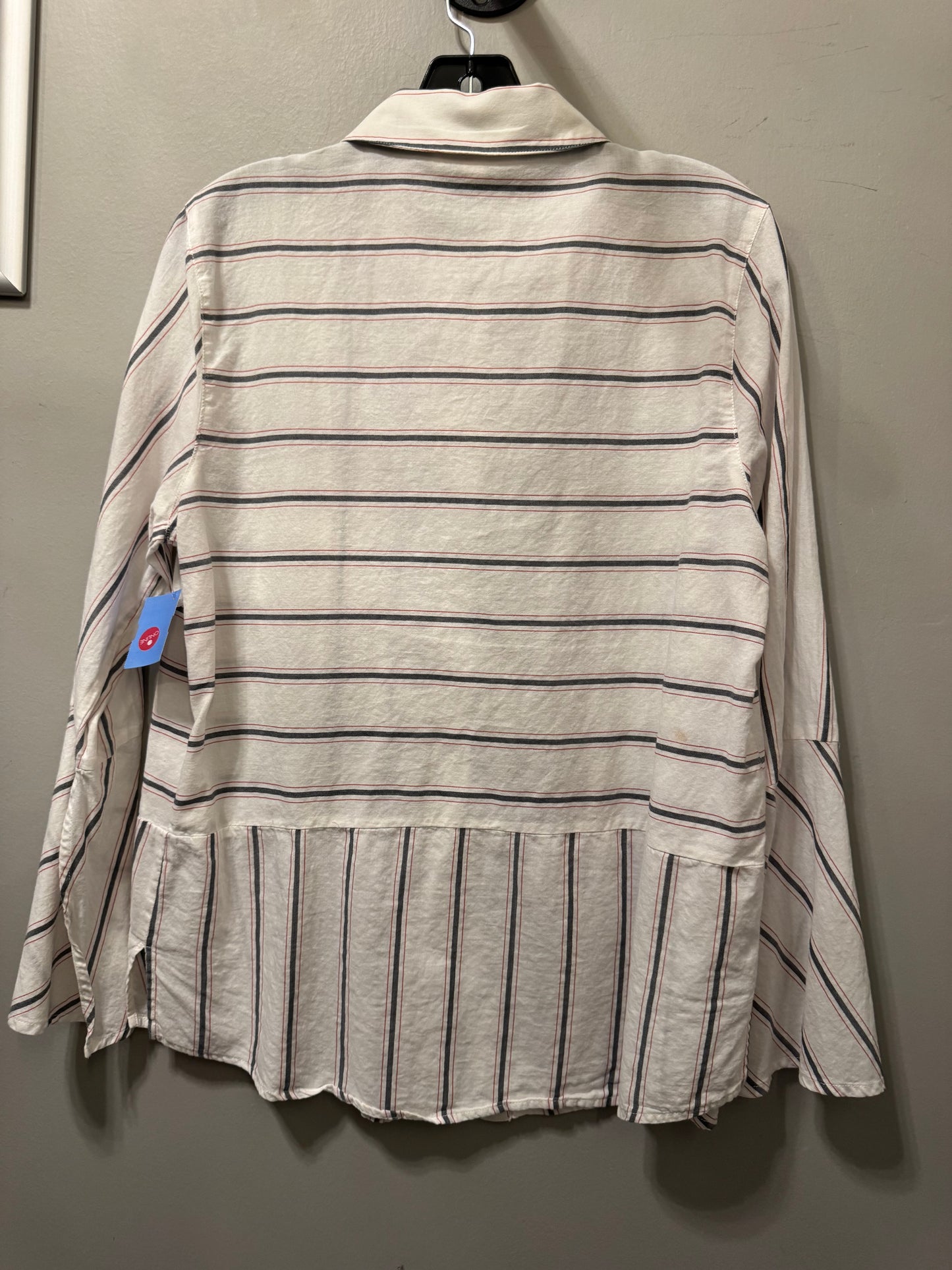 Top Long Sleeve By Two By Vince Camuto In Blue & White, Size: M