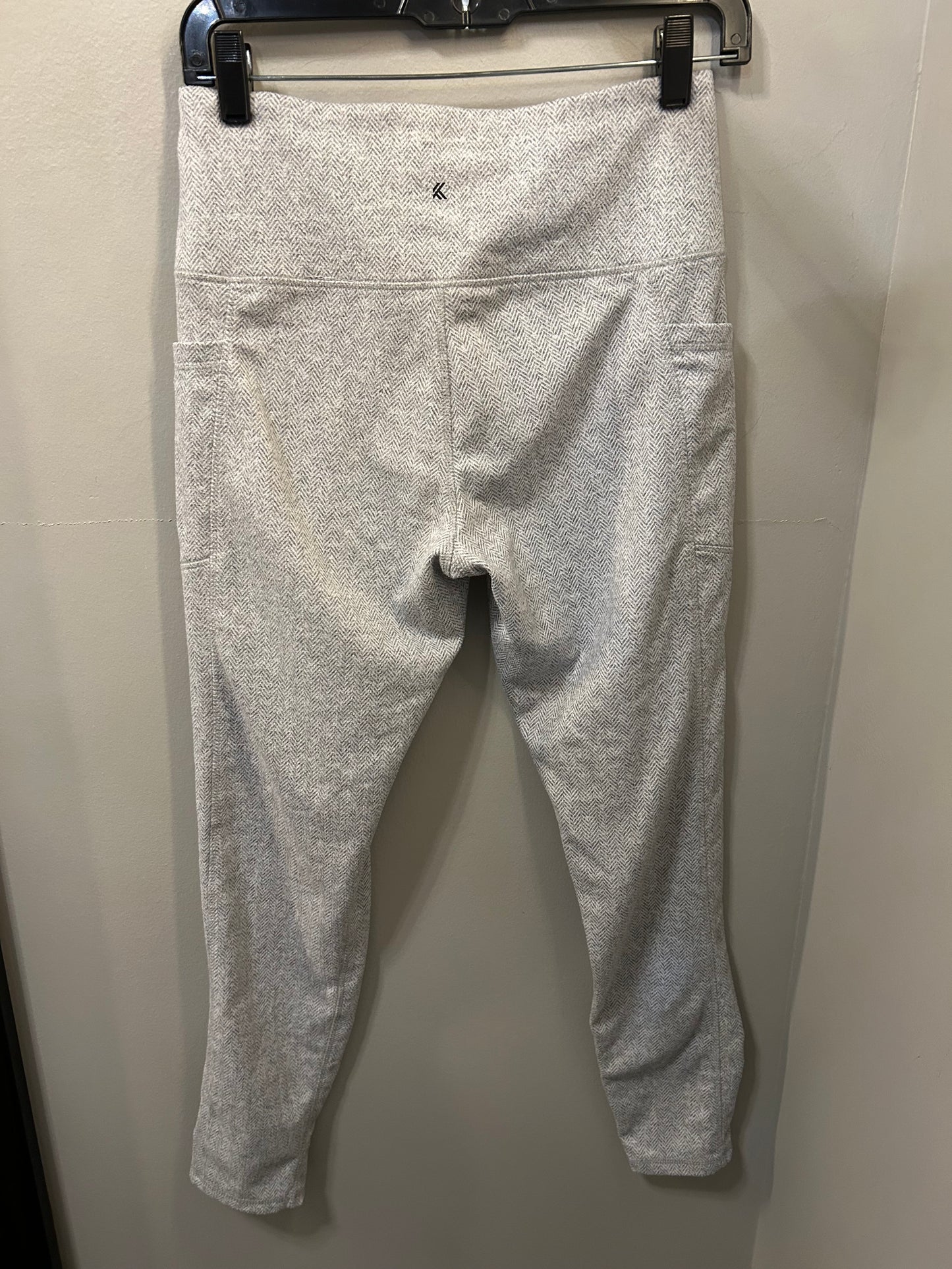 Athletic Leggings By Kyodan In Grey & White, Size: 10