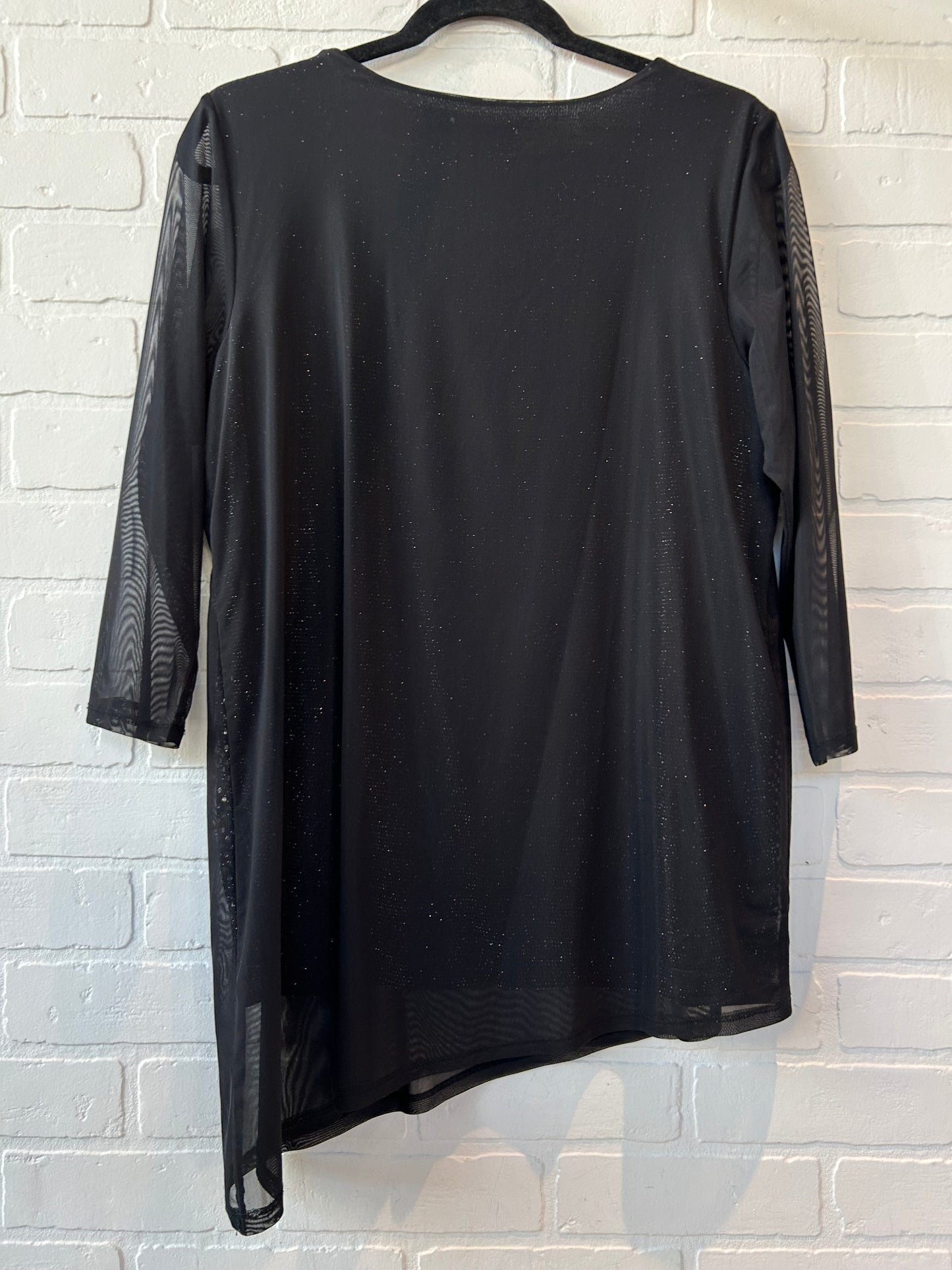 Tunic 3/4 Sleeve By Jm Collections In Black, Size: S