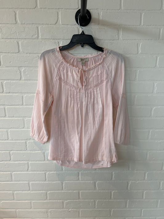 Top Long Sleeve By Vintage America In Pink, Size: Xs