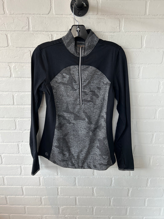 Athletic Top Long Sleeve Collar By Clothes Mentor In Black & Grey, Size: Xs