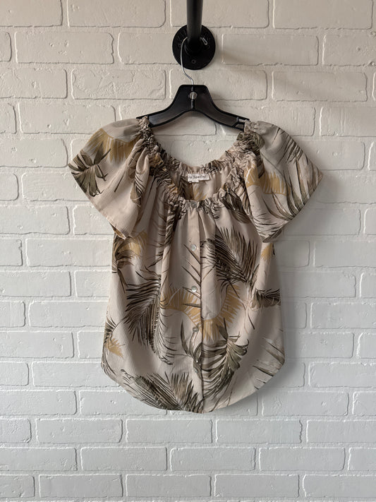 Top Short Sleeve By Clothes Mentor In Green & Tan, Size: L