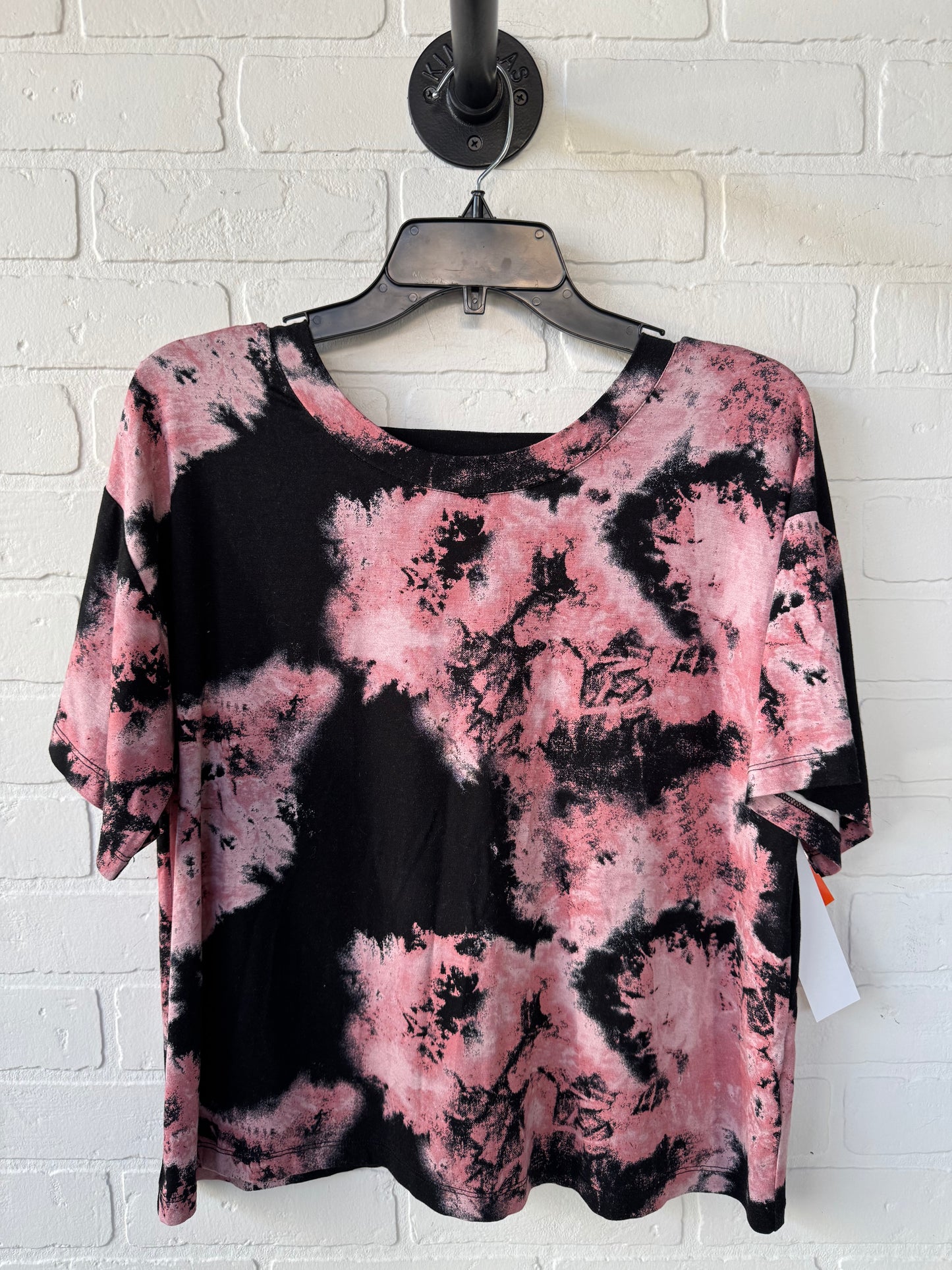 Top Short Sleeve By Peyton Jensen In Black & Pink, Size: S