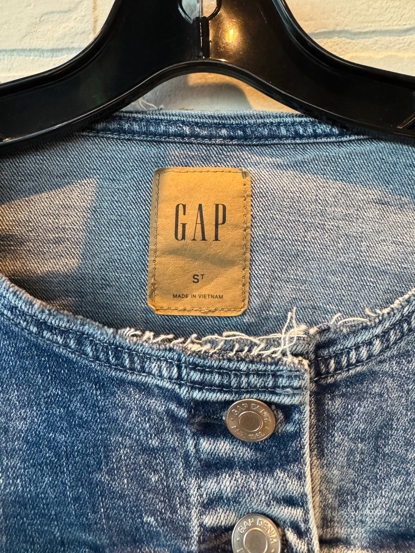 Jacket Denim By Gap In Blue Denim, Size: S