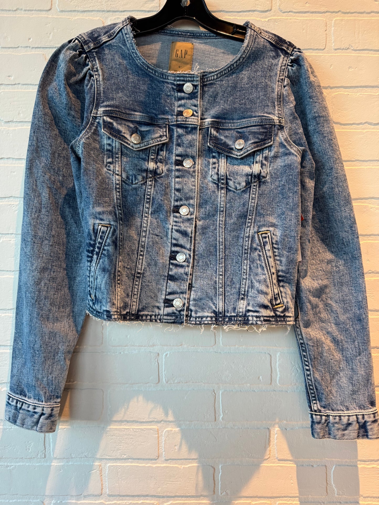 Jacket Denim By Gap In Blue Denim, Size: S