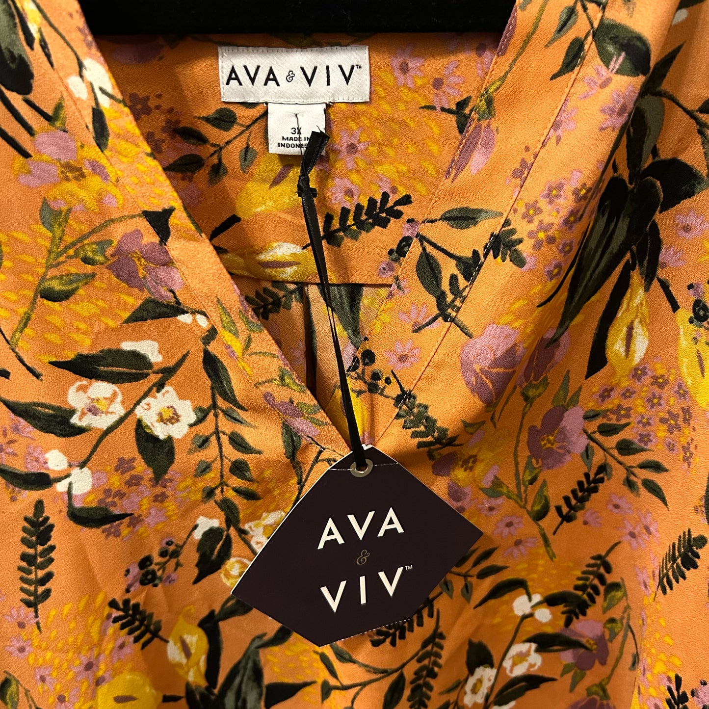 Top Long Sleeve By Ava & Viv In Orange, Size: 3x