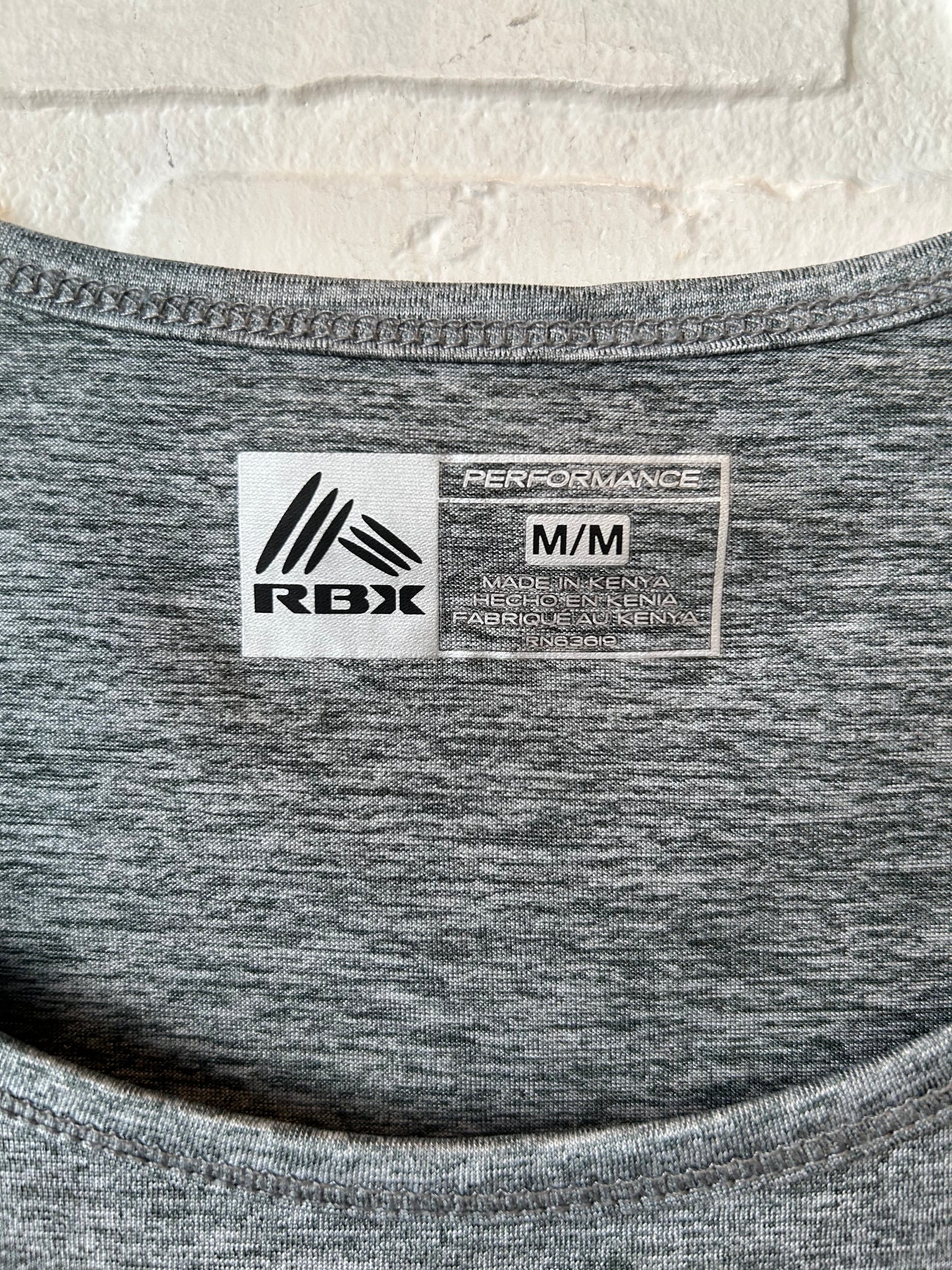 Athletic Top Short Sleeve By Rbx In Grey, Size: M